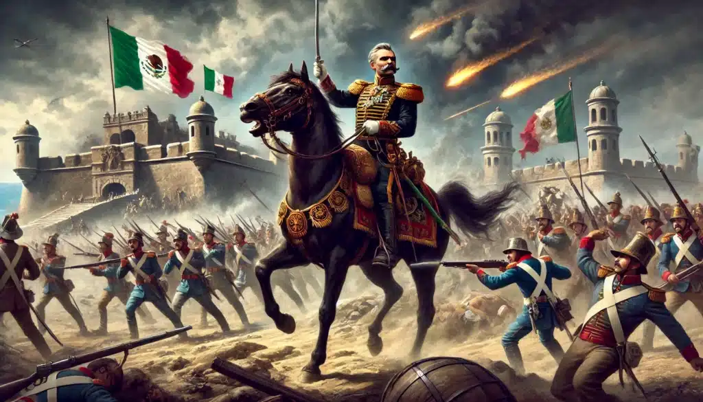 Porfirio Díaz en la batalla de Puebla