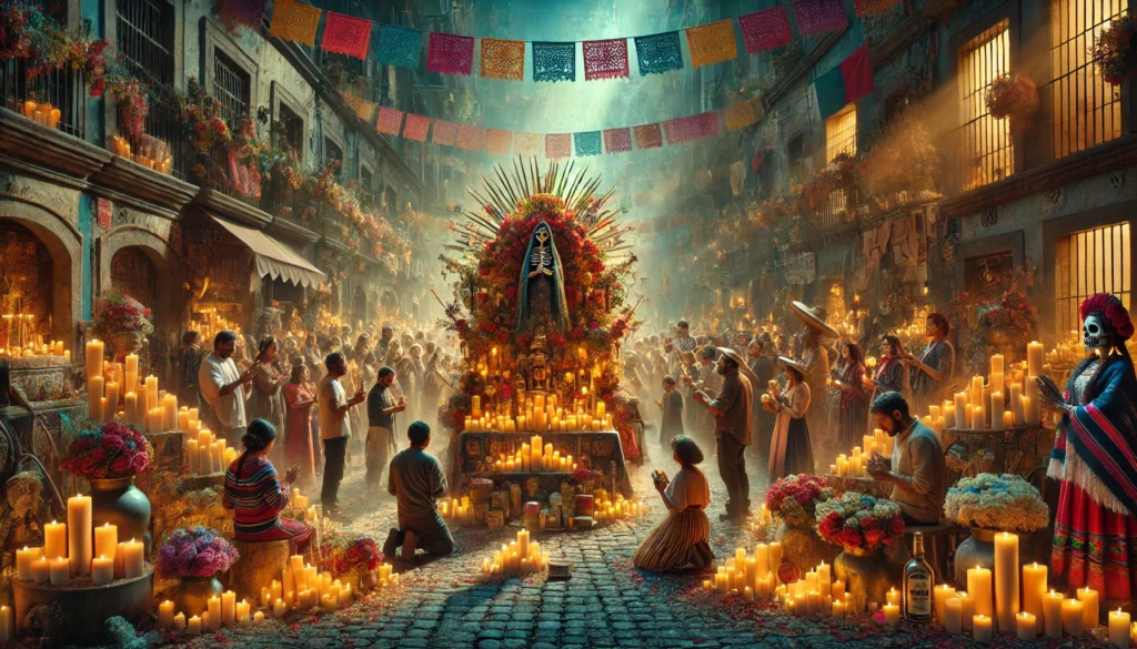 ofrendas a la Santa Muerte en Tepito