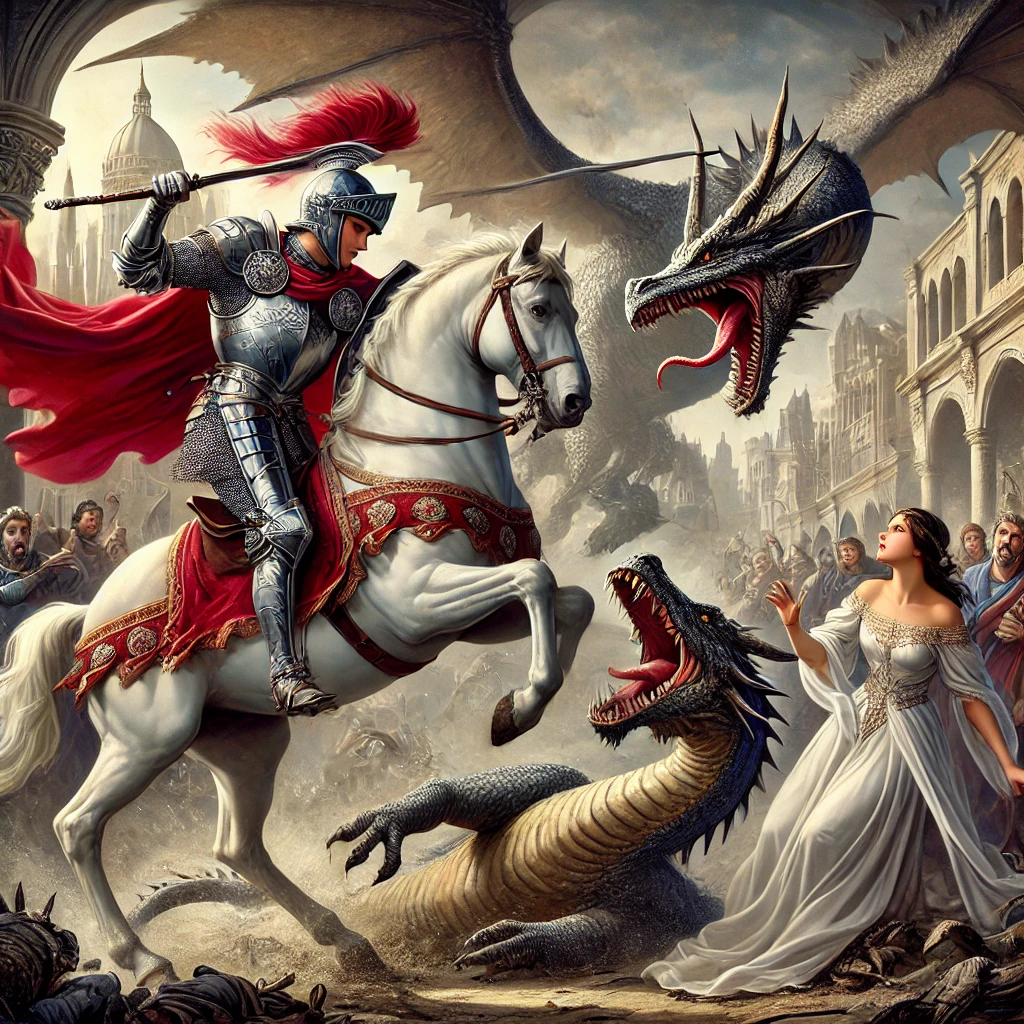 San Jorge enfrentando el dragón