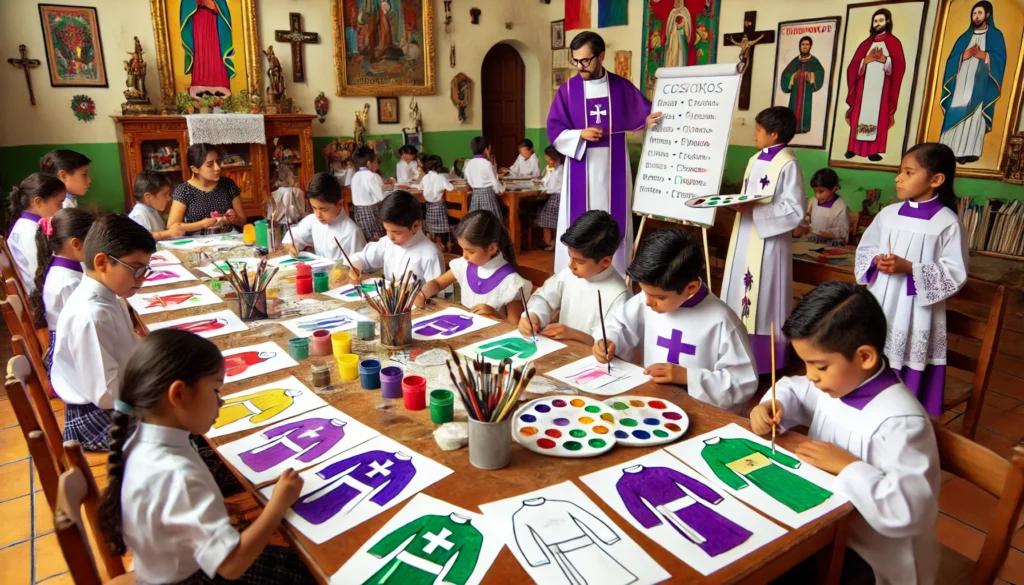 explicar los colores litúrgicos a niños