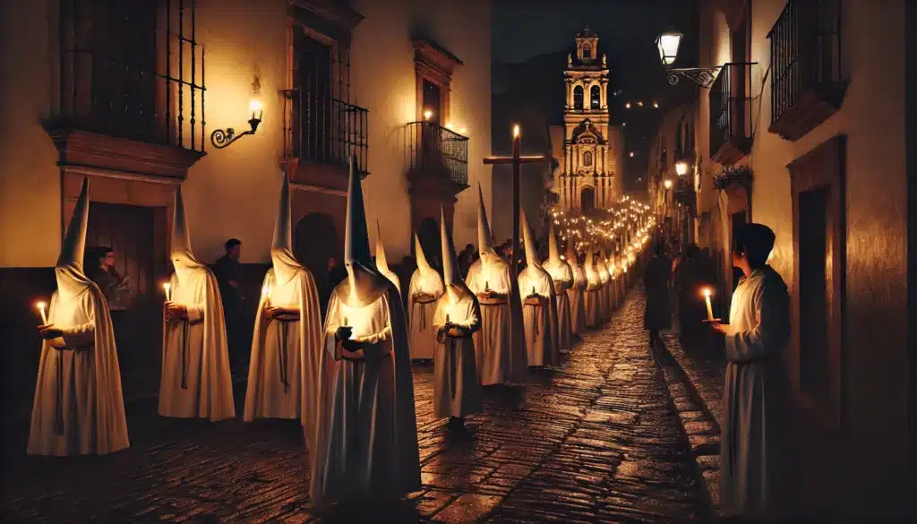 procesión nocturna en Taxco México
